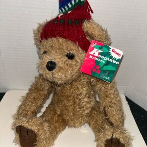Gibson Keepsake Kritters Tan Teddy Bear Plush VTG 1996 No Scarf Hat 8" w/ tag